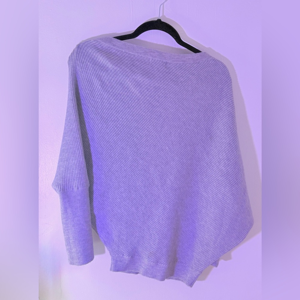 Pink Lily Off-the-Shoulder Lavender Sweater
